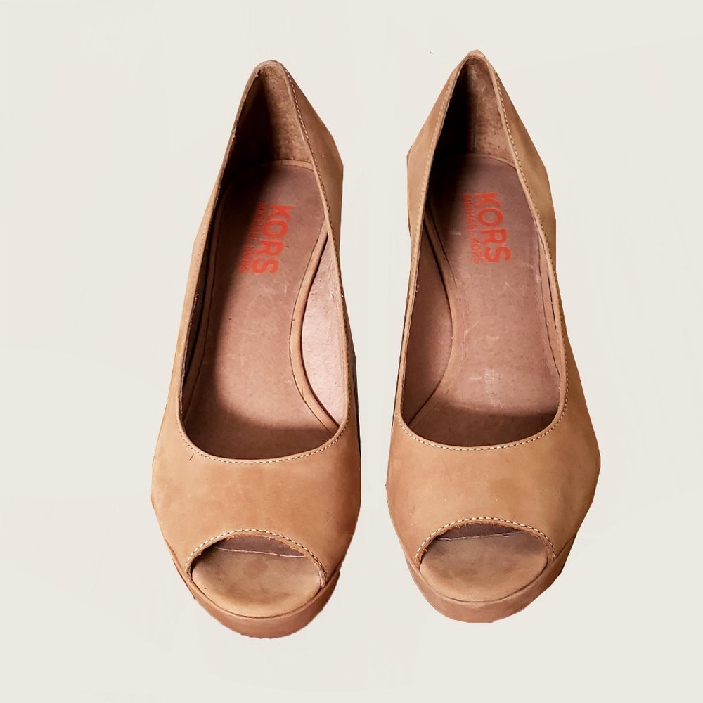 KORS Michael Kors Peep Toe Wedges - Picture 2 of 12